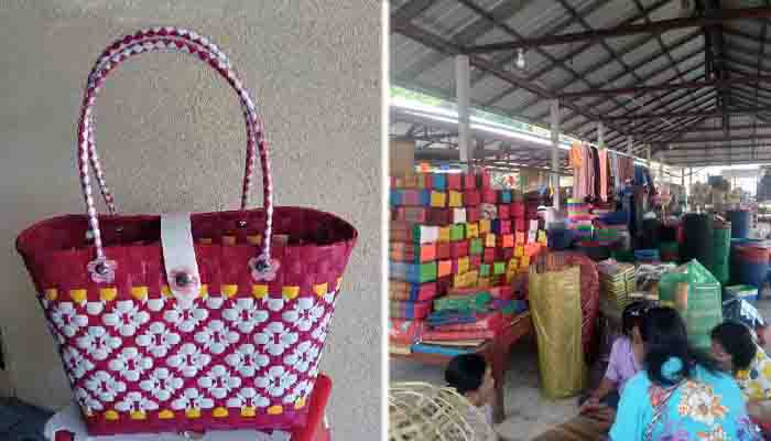 Les paniers tressés en plastique de Sri Wilai