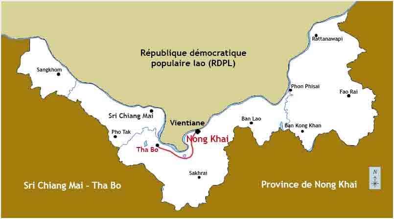 Carte de la Province de Nong Khai