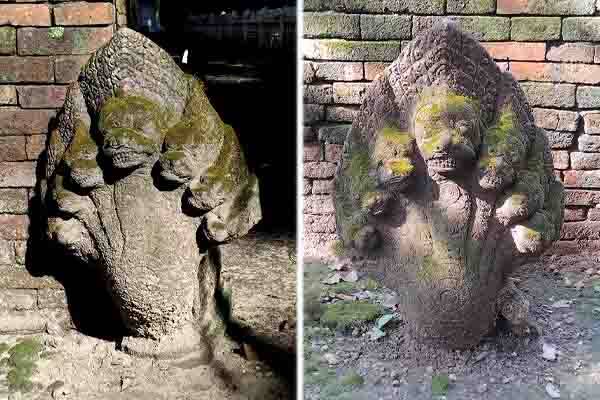 Des Payana a sept têtes, héritées de l’époque Dvaravati. (Antique pierre de sema.)